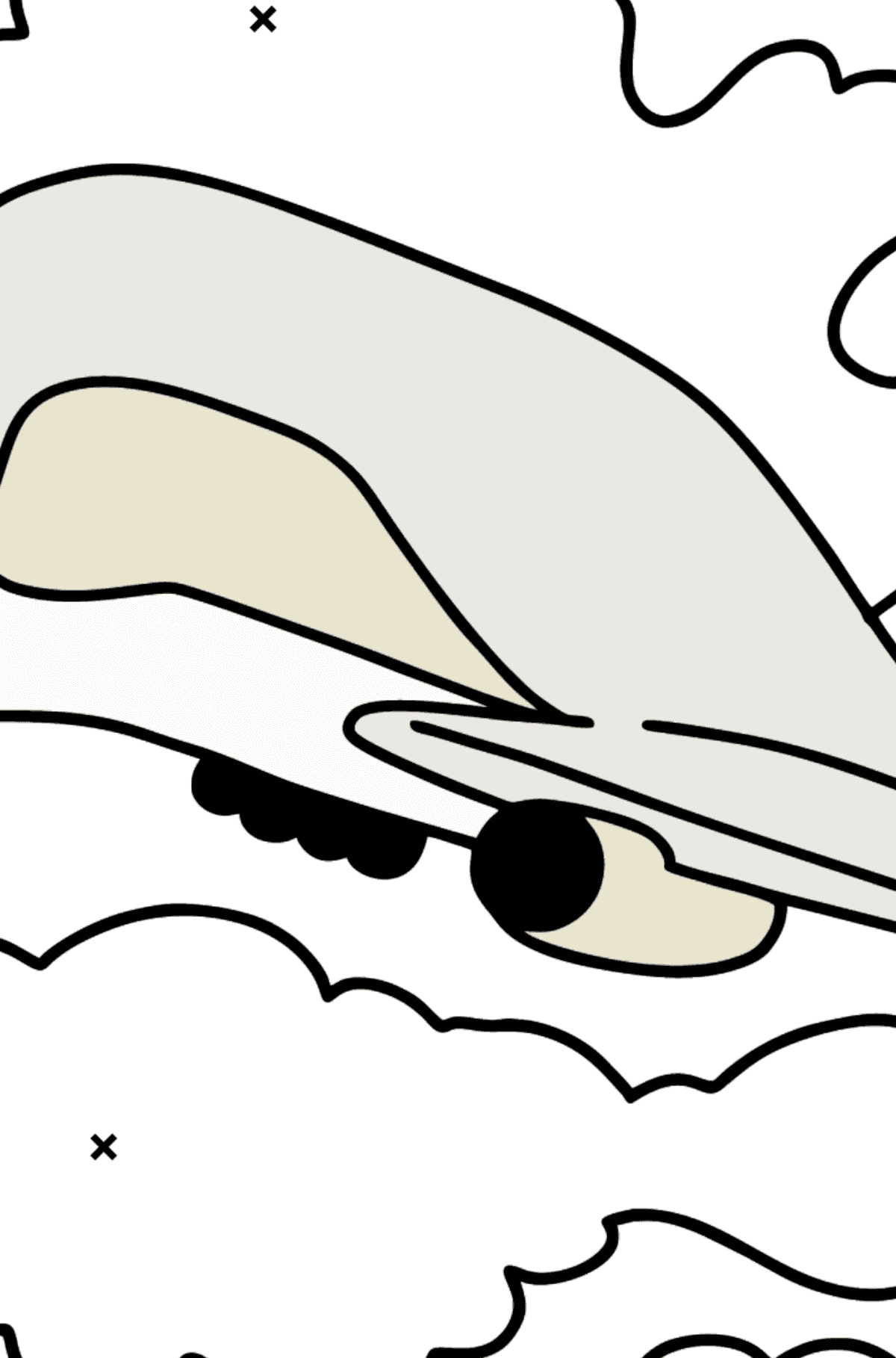 Раскраска Самолет Грузовой - По Символам для Детей