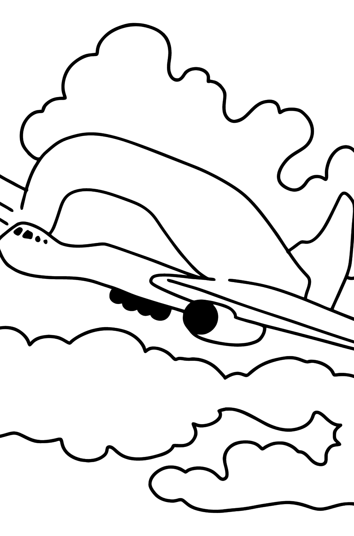 Tegning til farvning fragtfly - Tegninger til farvelægning for børn