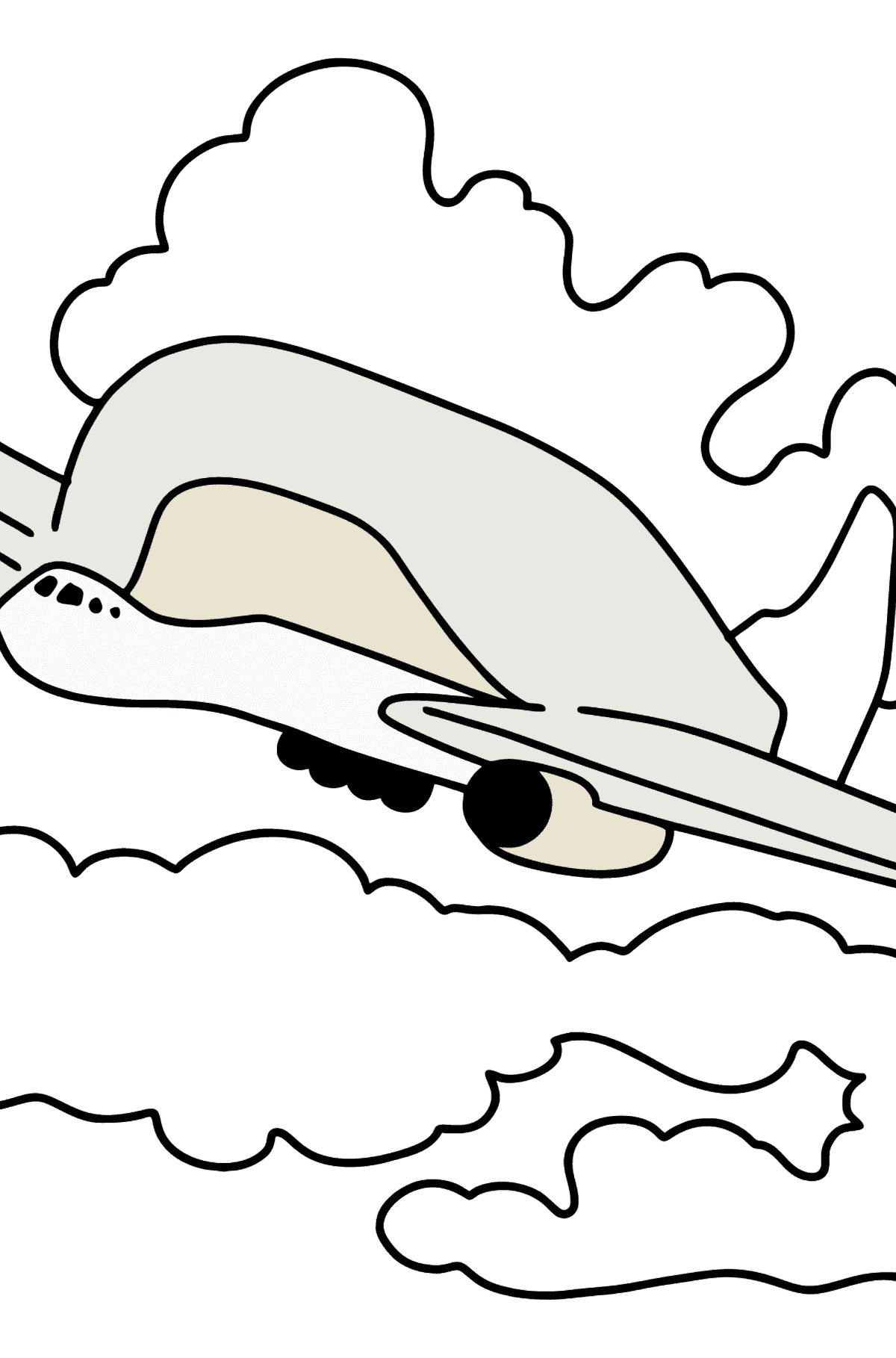 Desenho para colorir de avião de carga - Imagens para Colorir para Crianças