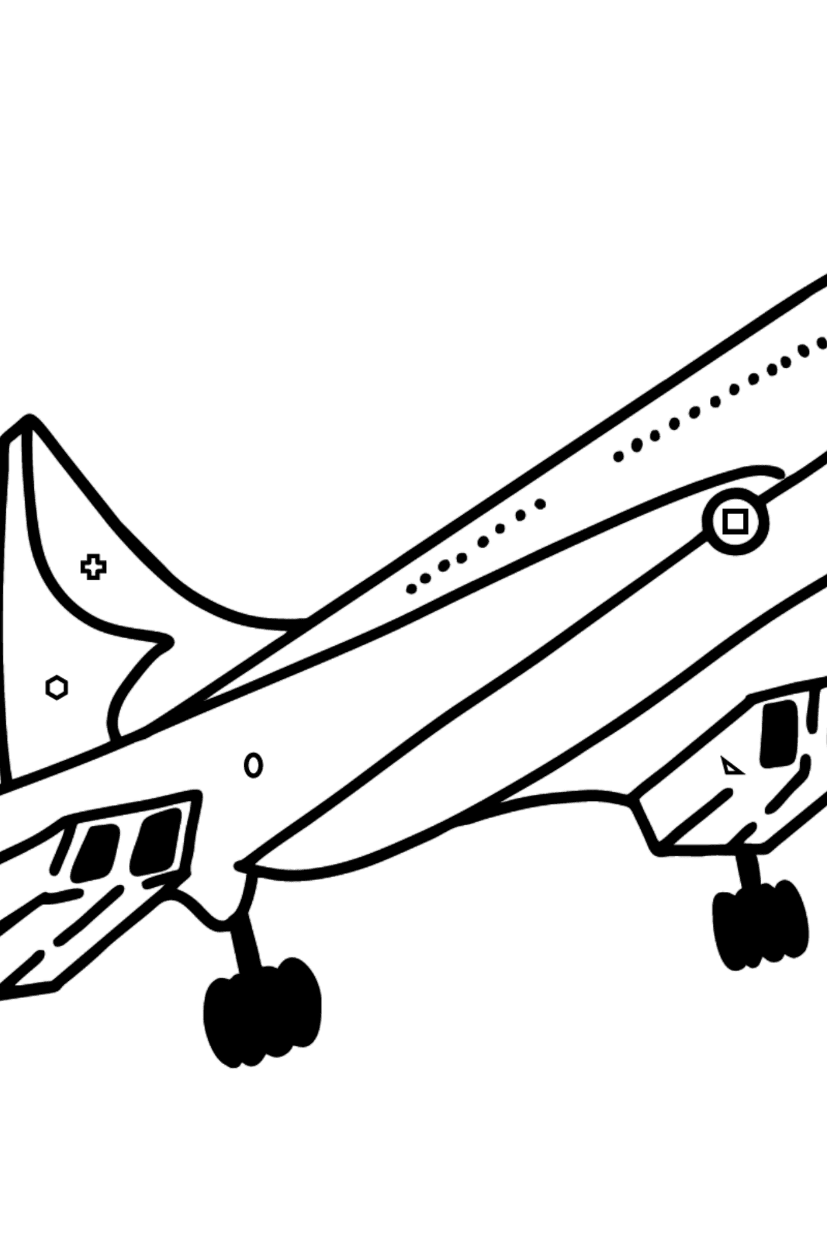 Dibujo de Concorde para colorear - Colorear por Formas Geométricas para Niños