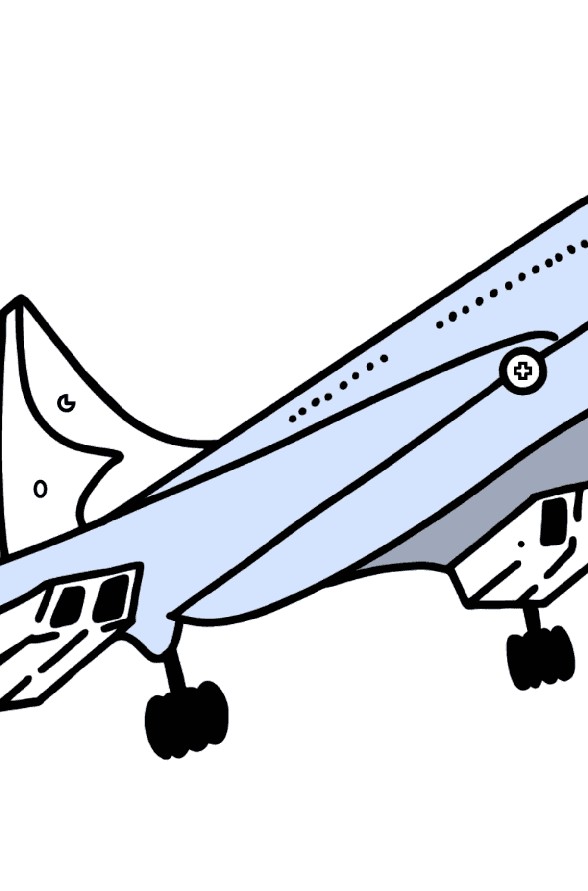Раскраска Самолет Конкорд - Полезная картинка для Детей