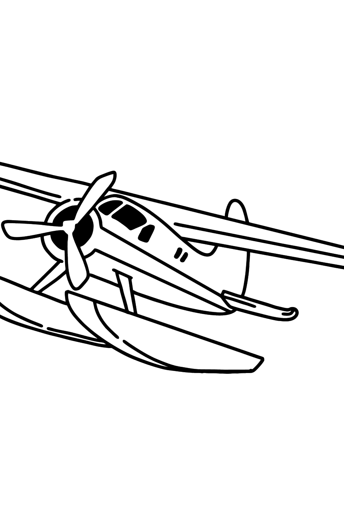 Desen de colorat avion cu reacție be-200 - Desene de colorat pentru copii