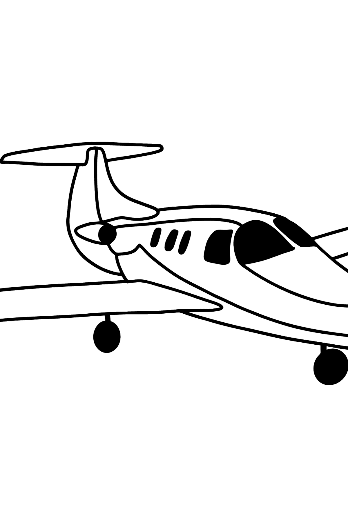 Desen de colorat avion privat - Desene de colorat pentru copii