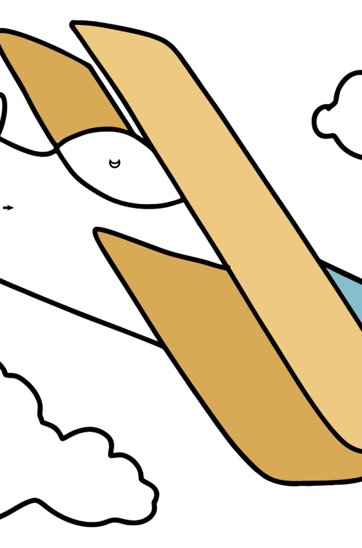 Simple Airplane coloring page - Coloring by Symbols for Kids