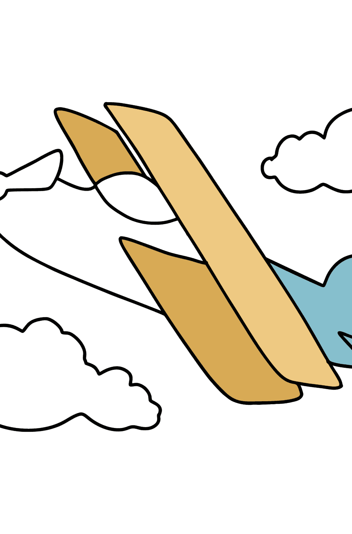 Einfache Flugzeug Ausmalbild - Malvorlagen für Kinder
