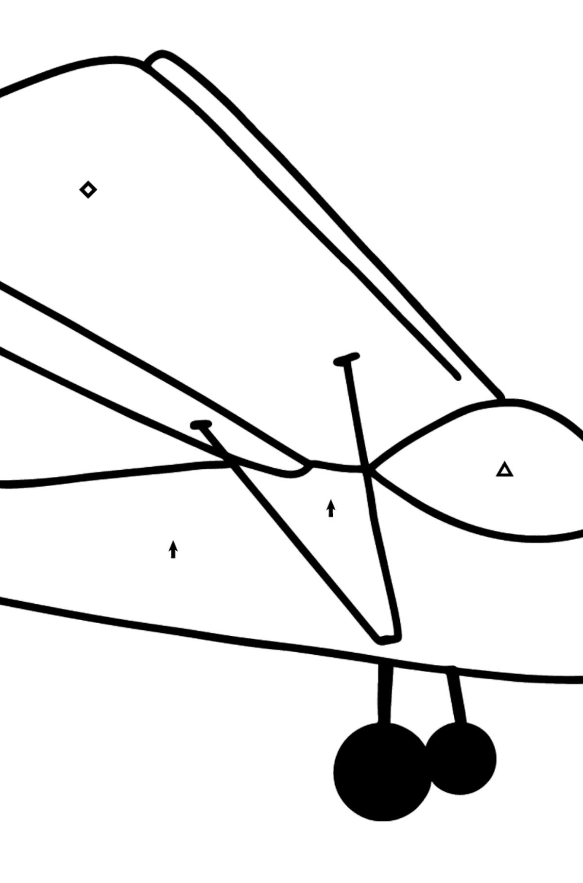 Розмальовка Малий літак - Розмальовки за символами для дітей
