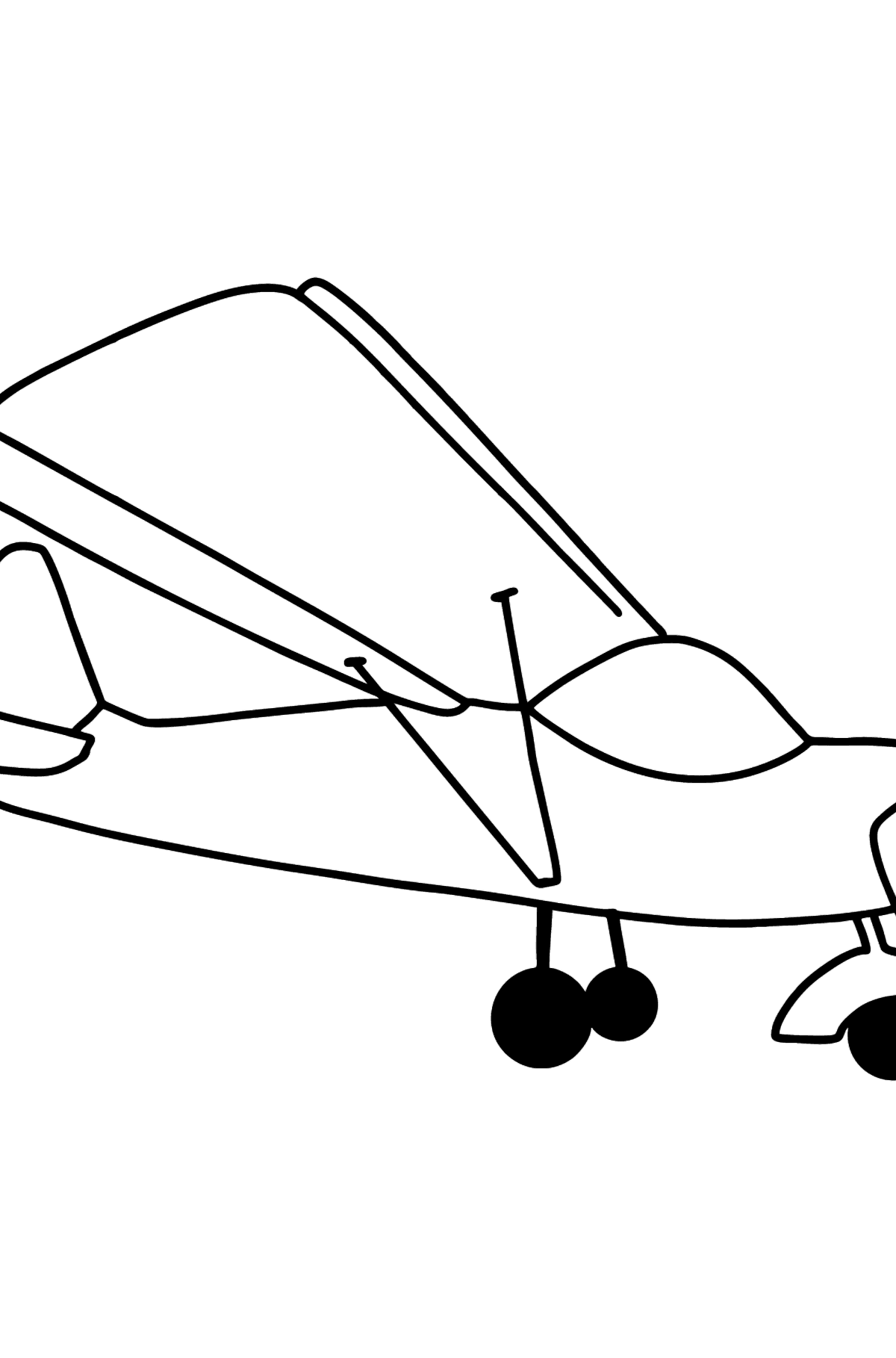 Desen de colorat avion mic - Desene de colorat pentru copii