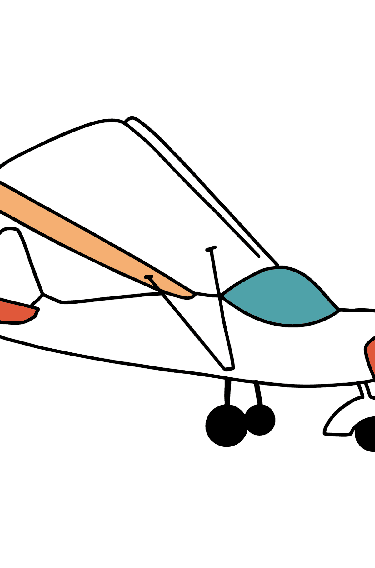 Dibujo de Avión pequeño para colorear - Dibujos para Colorear para Niños