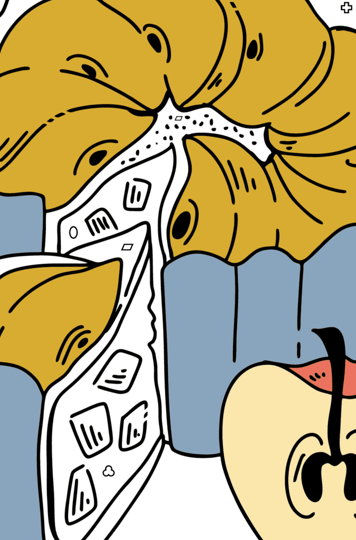 Disegni da colorare - Torta di mele - Colorare per forme geometriche per bambini