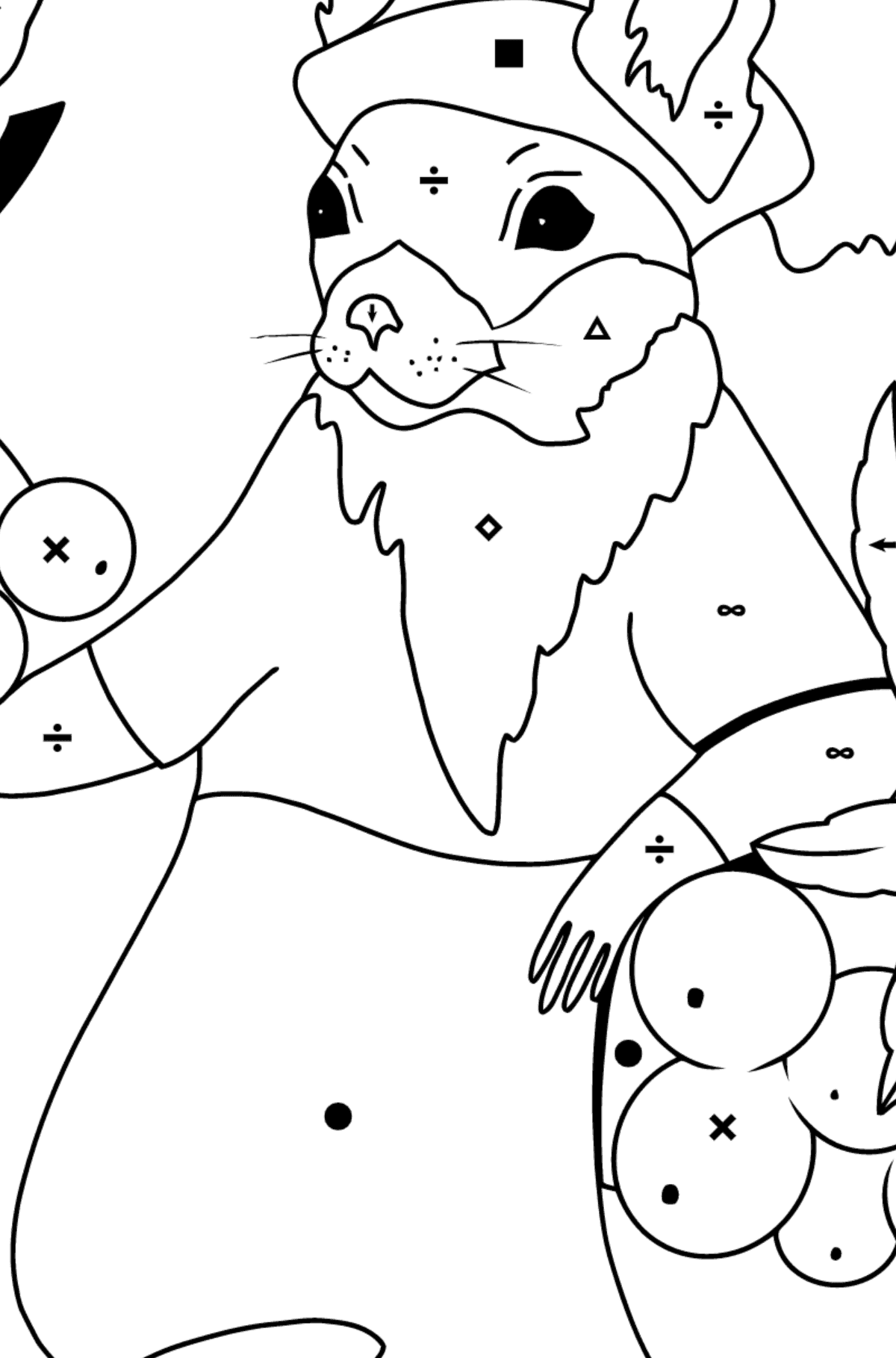 Desen de colorat toamna si veverita - Desen de colorat după Simbol pentru copii