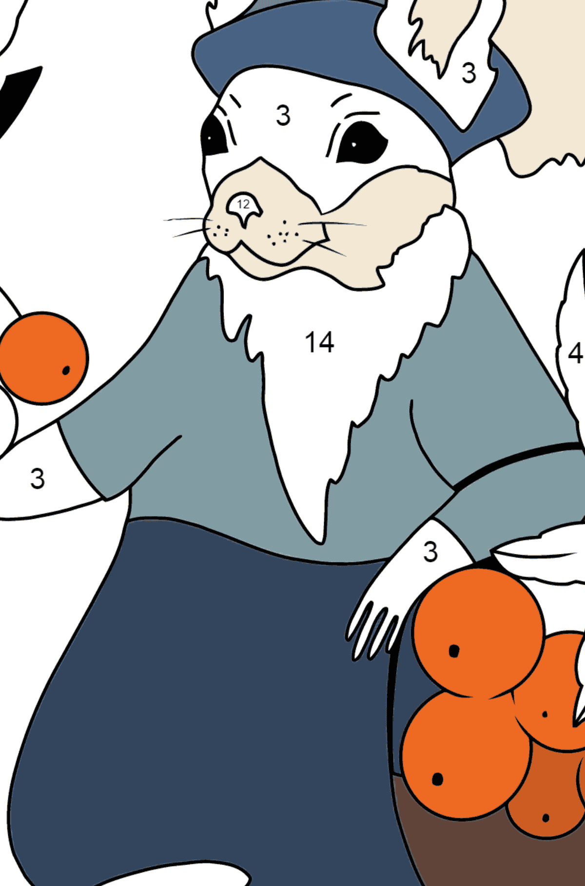 Outono para colorir - um esquilo para colorir - Colorir por Números para Crianças