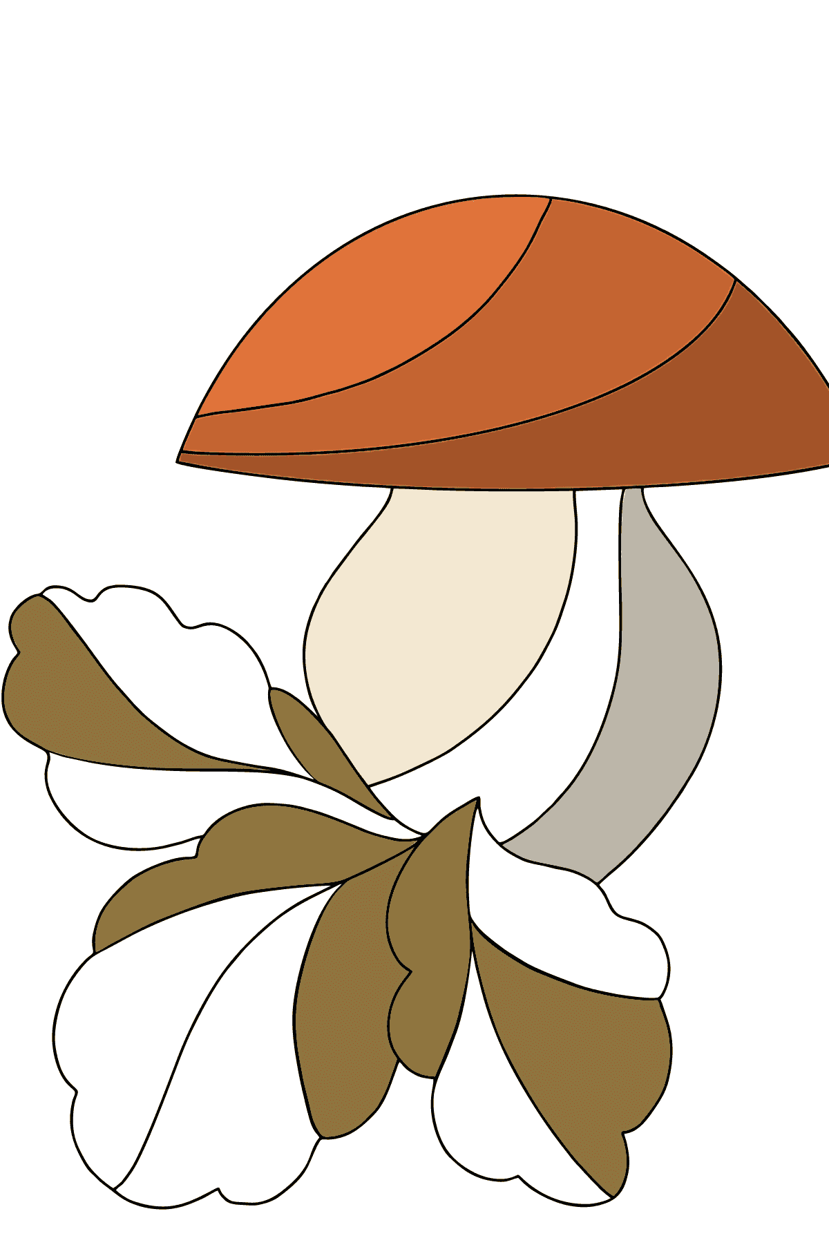 Coloriage Automne - Le temps des récoltes de champignons - Coloriages pour les Enfants