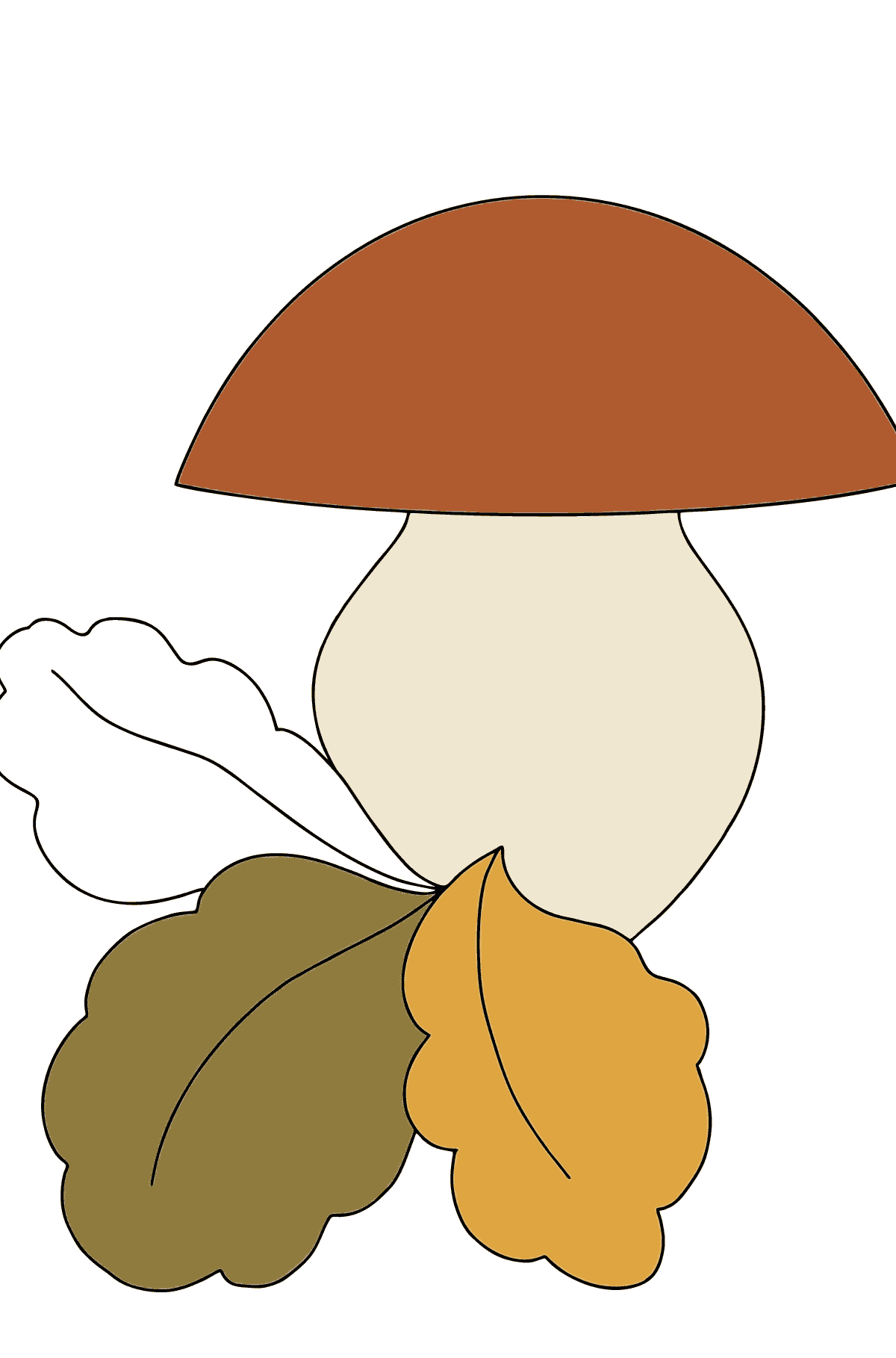 Desen de colorat toamna si ciupercile - Desene de colorat pentru copii