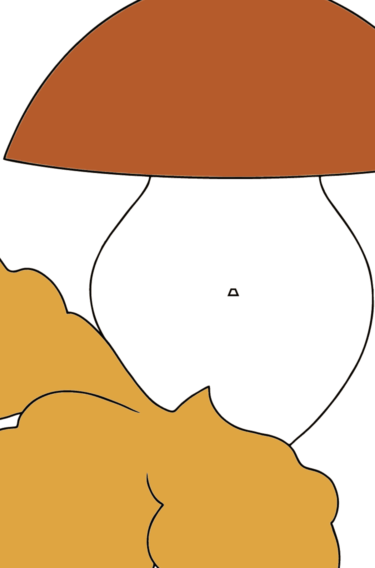 Desenho para colorir outono - cogumelos na floresta - Colorir por Formas Geométricas para Crianças