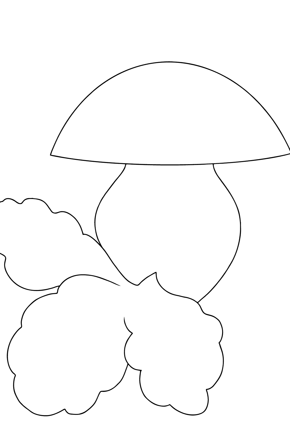 Desen de colorat toamna si ciuperci (simplu) - Desene de colorat pentru copii