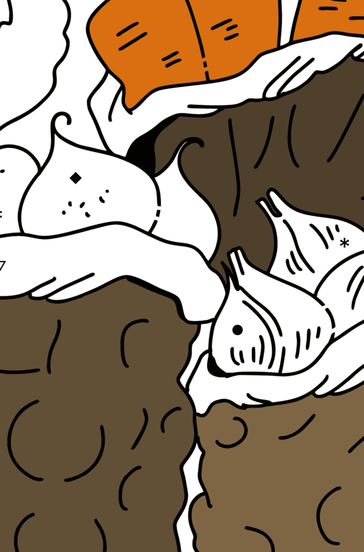 Disegno di vendemmia da colorare - Colorare per simboli per bambini