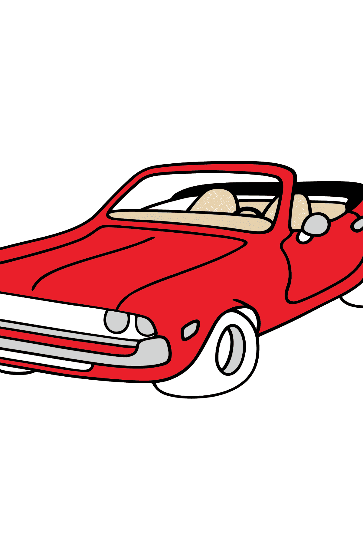 Desen de colorat mașină cu capul deschis - Desene de colorat pentru copii