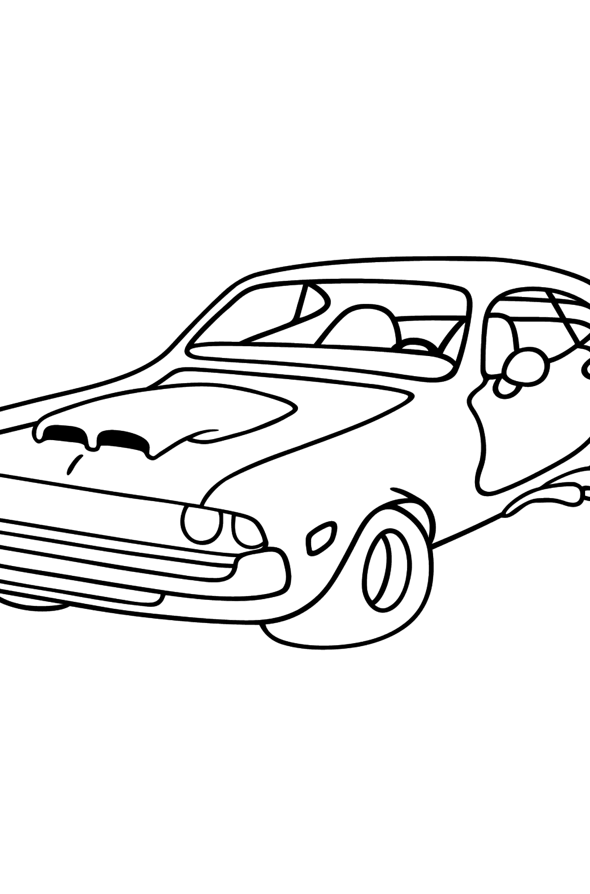 Desenho para colorir de um Carro esporte Chevrolet - Imagens para Colorir para Crianças