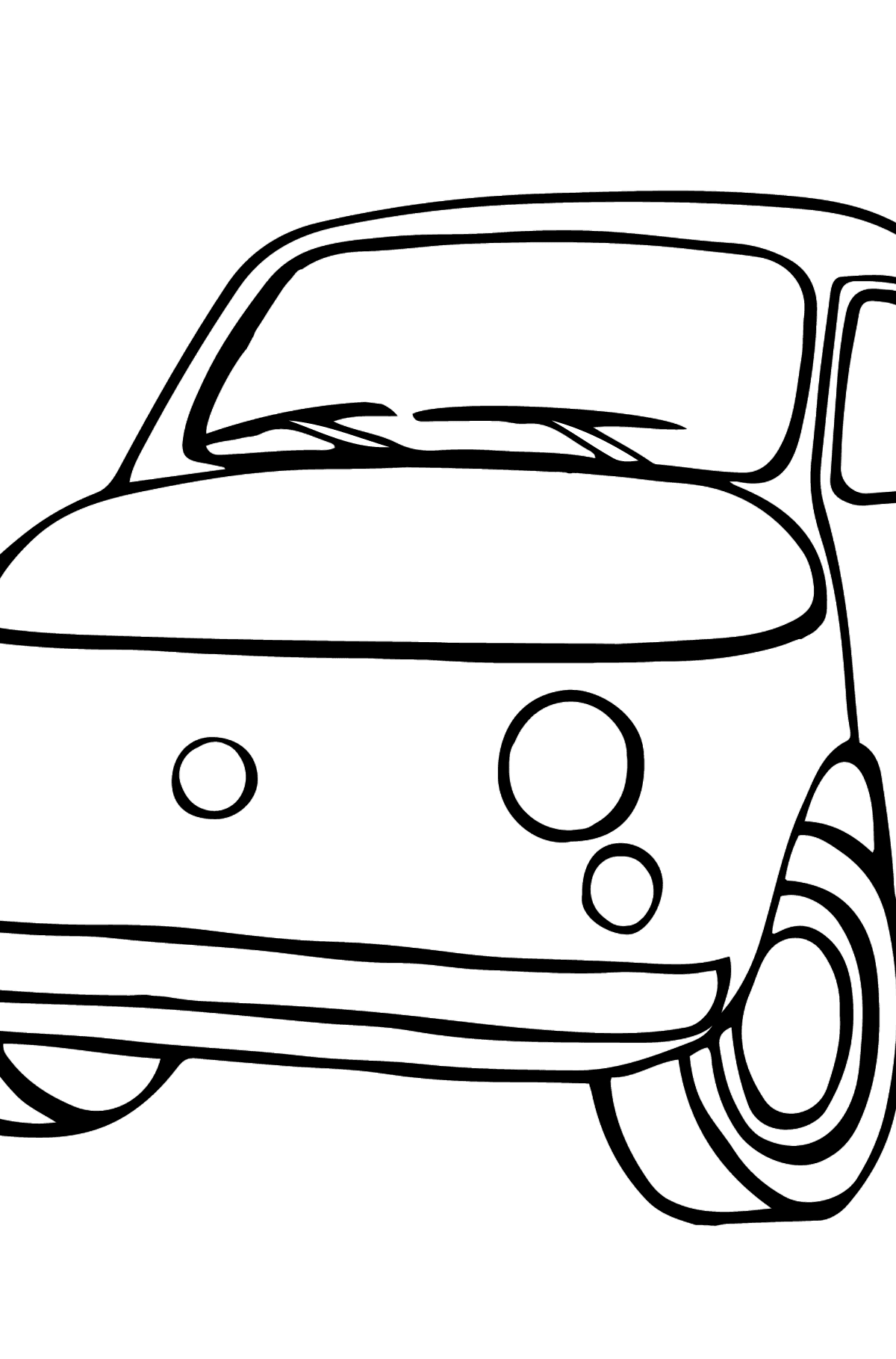 Fiat 500 (red car) coloring page - Coloring Pages for Kids