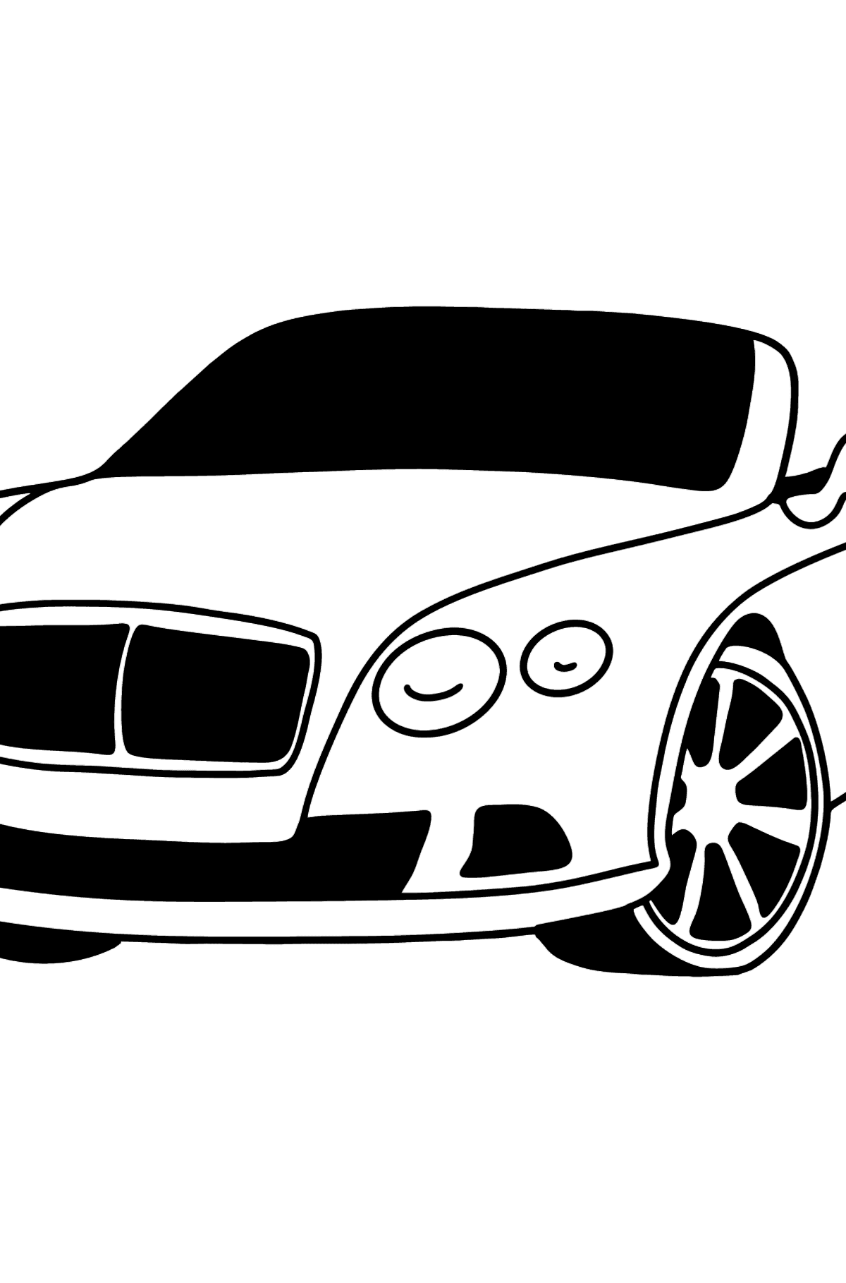 Tegning til fargelegging Bentley Continental GT bil - Tegninger til fargelegging for barn