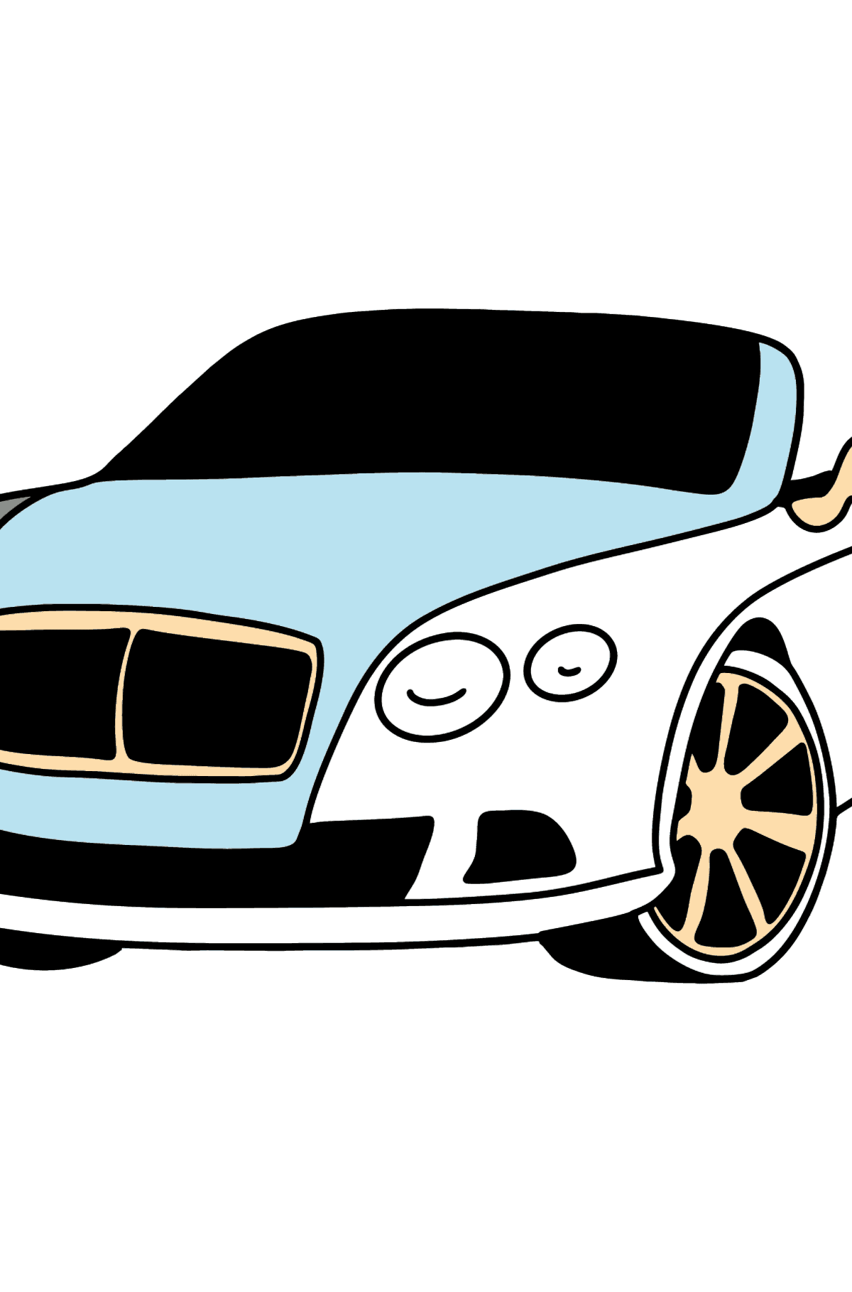 Розмальовка Автомобіль Bentley Continental GT - Розмальовки для дітей
