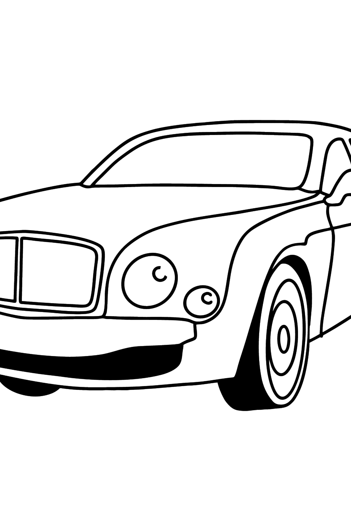 Раскраска Легковой Машины Bentley Mulsanne - Картинки для Детей