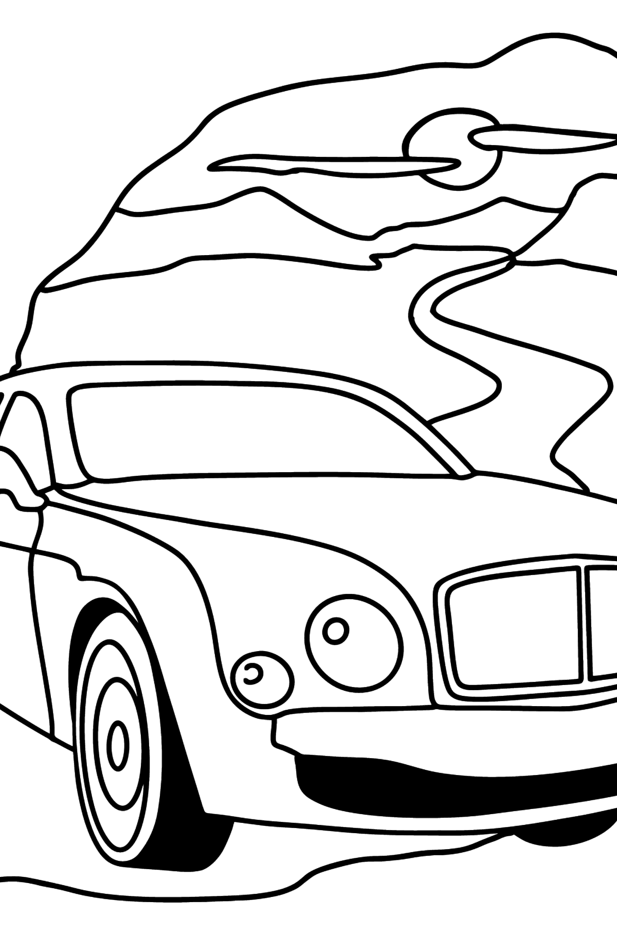 Tegning til farvning Bentley Mulsanne bil - Tegninger til farvelægning for børn