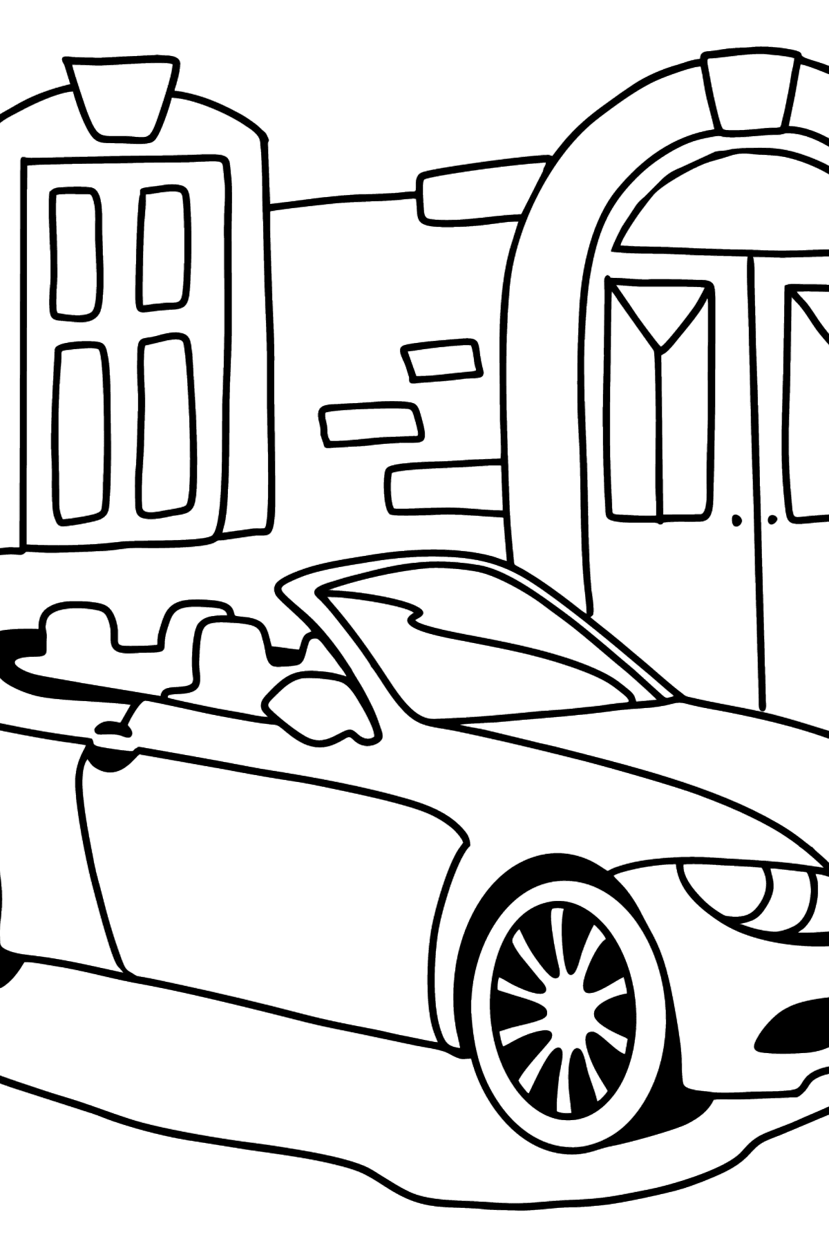 BMW Cabriolet Ausmalbild - Malvorlagen für Kinder