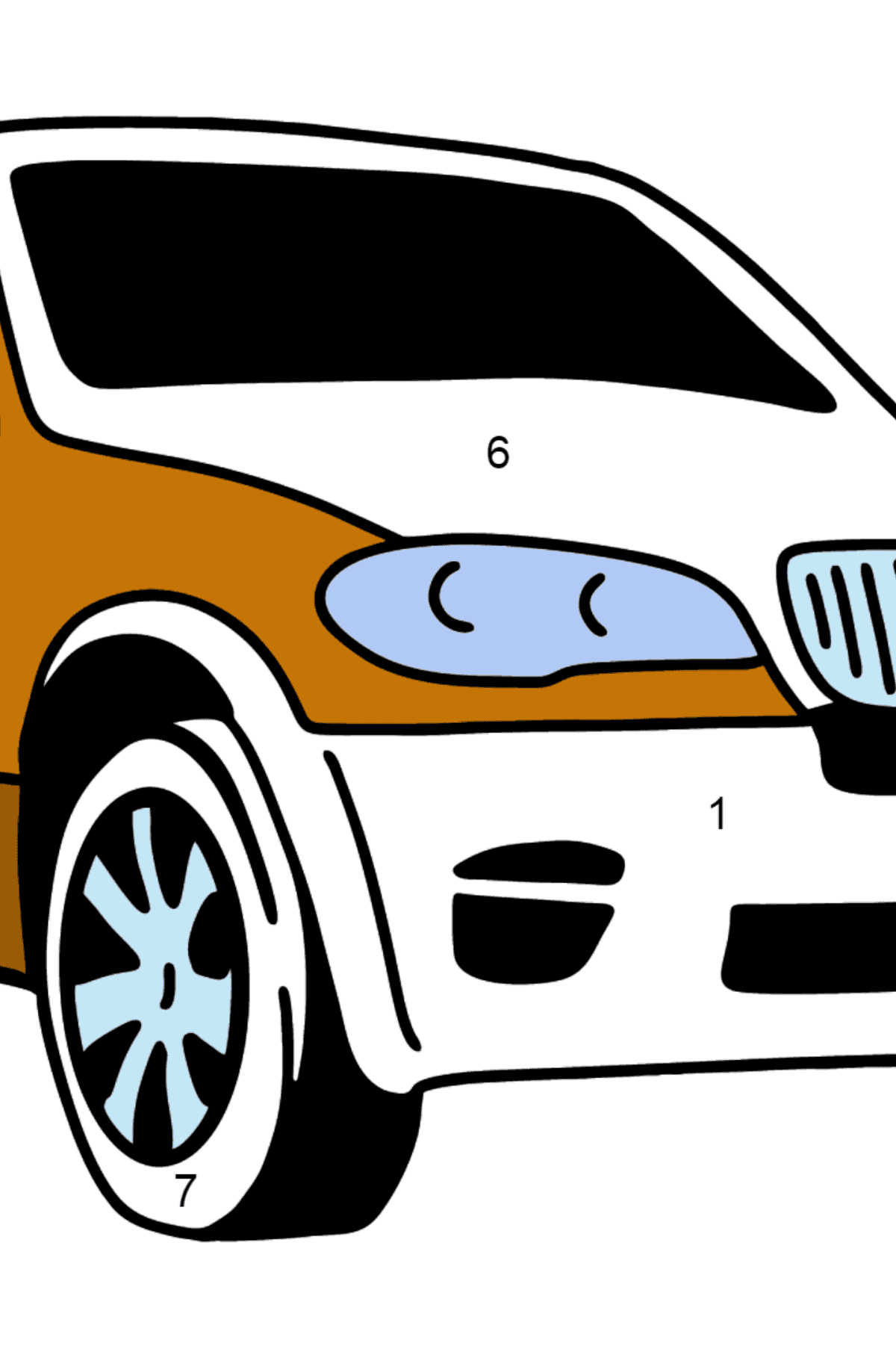 Desenhos para colorir BMW X6 Crossover - Colorir por Números para Crianças