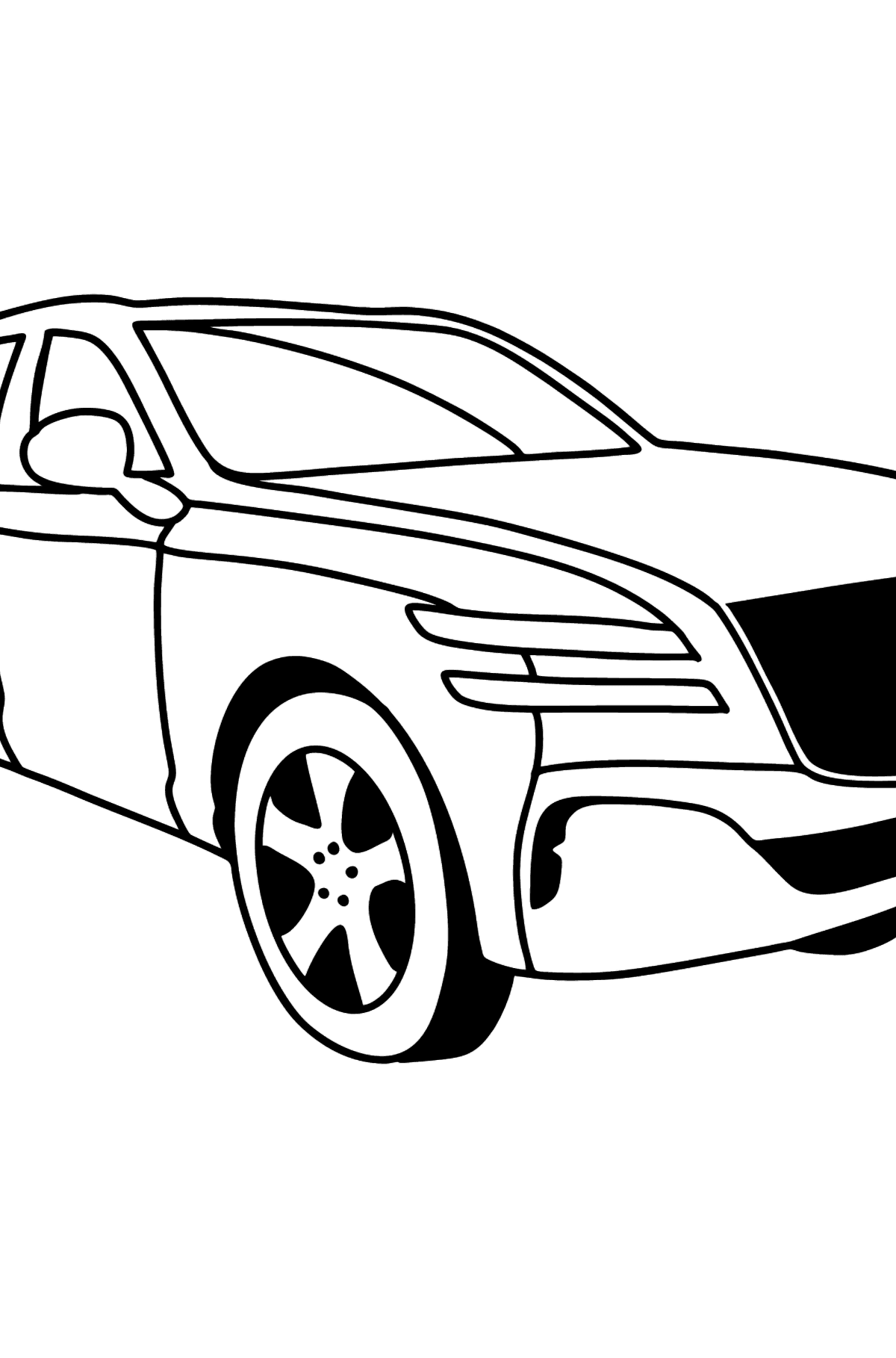 Tegning til fargelegging Genesis bil - Tegninger til fargelegging for barn