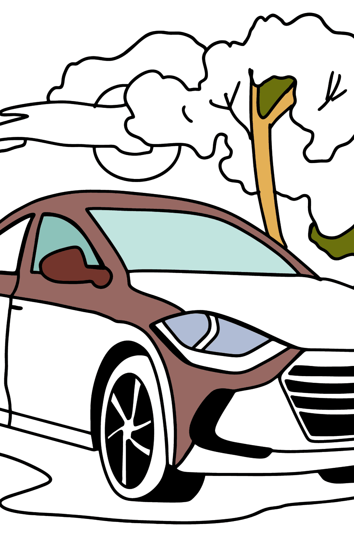 Dibujo de coche Hyundai para colorear - Dibujos para Colorear para Niños