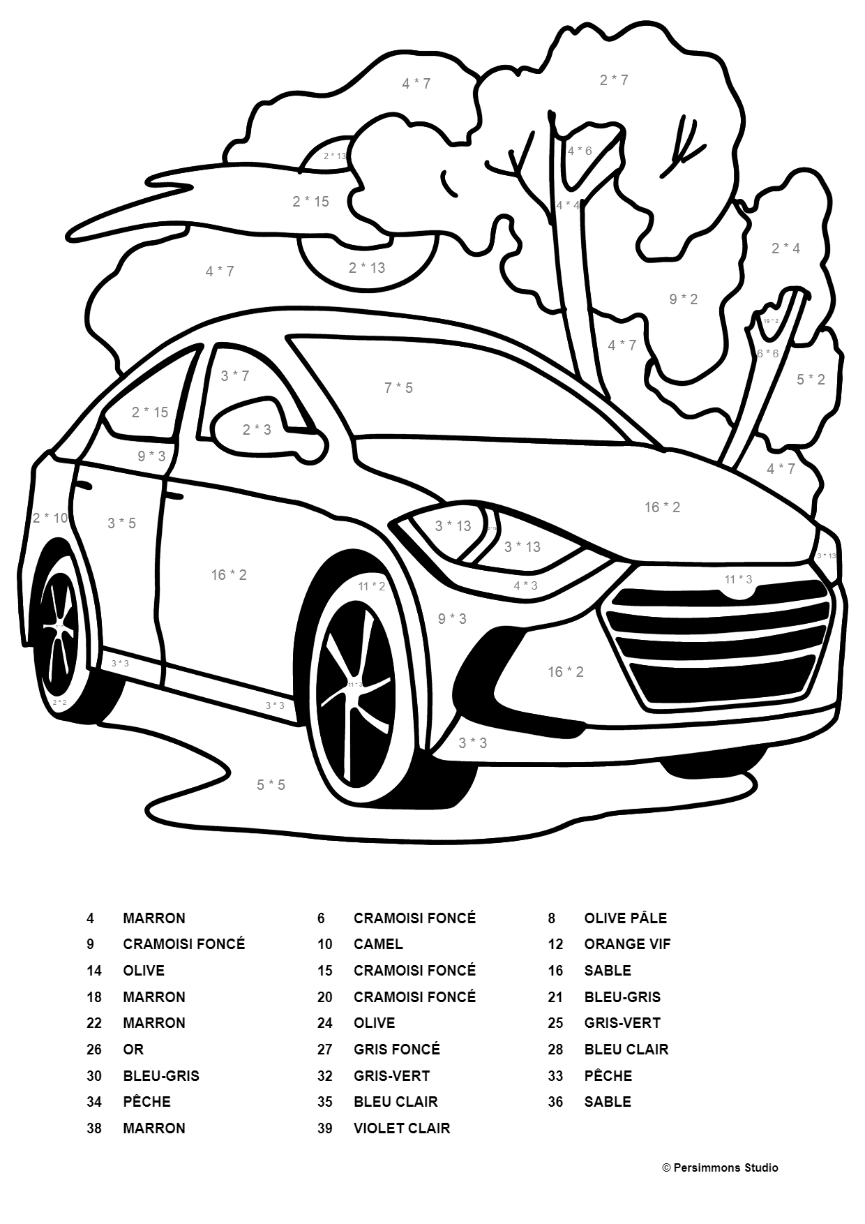 Coloriage de voiture Hyundai ♥ En ligne ou imprimer