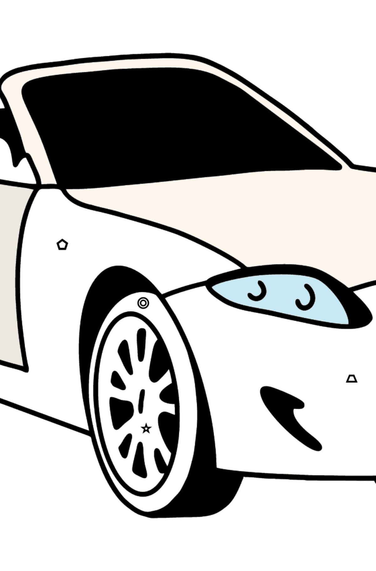 Desenhos para colorir do Jaguar XF Car - Colorir por Formas Geométricas para Crianças