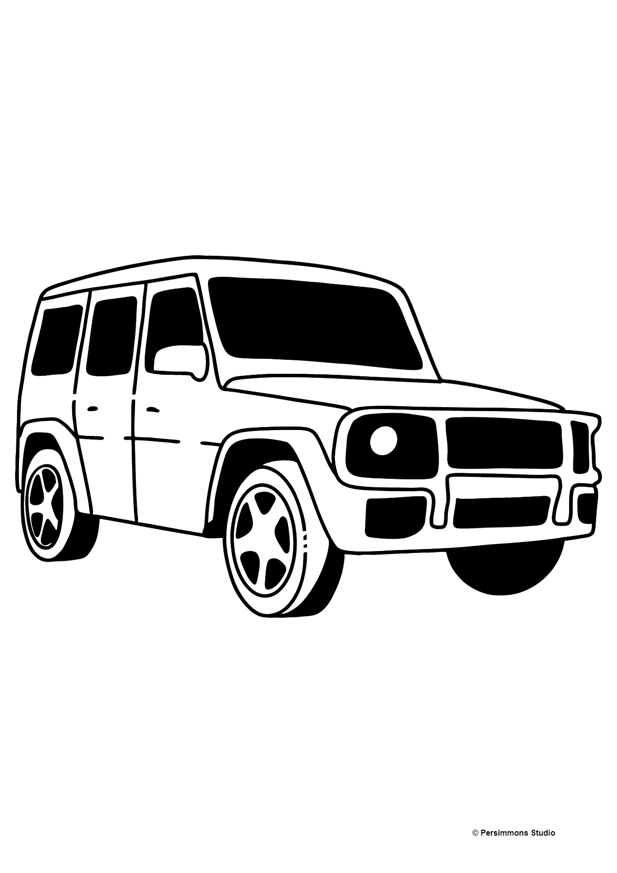 Раскраска Внедорожник Mercedes - Онлайн или Распечатать!