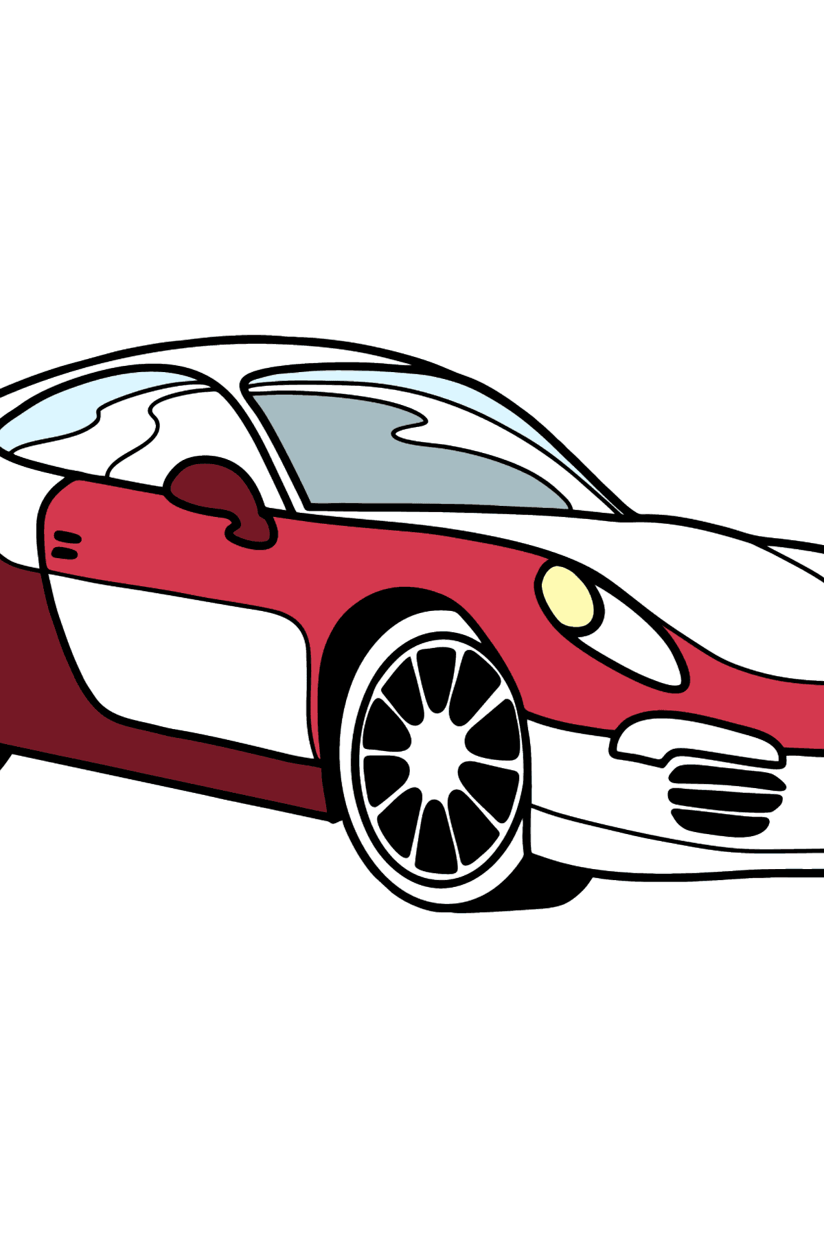 Disegno di Auto sportiva Porsche Cayman da colorare - Disegni da colorare per bambini