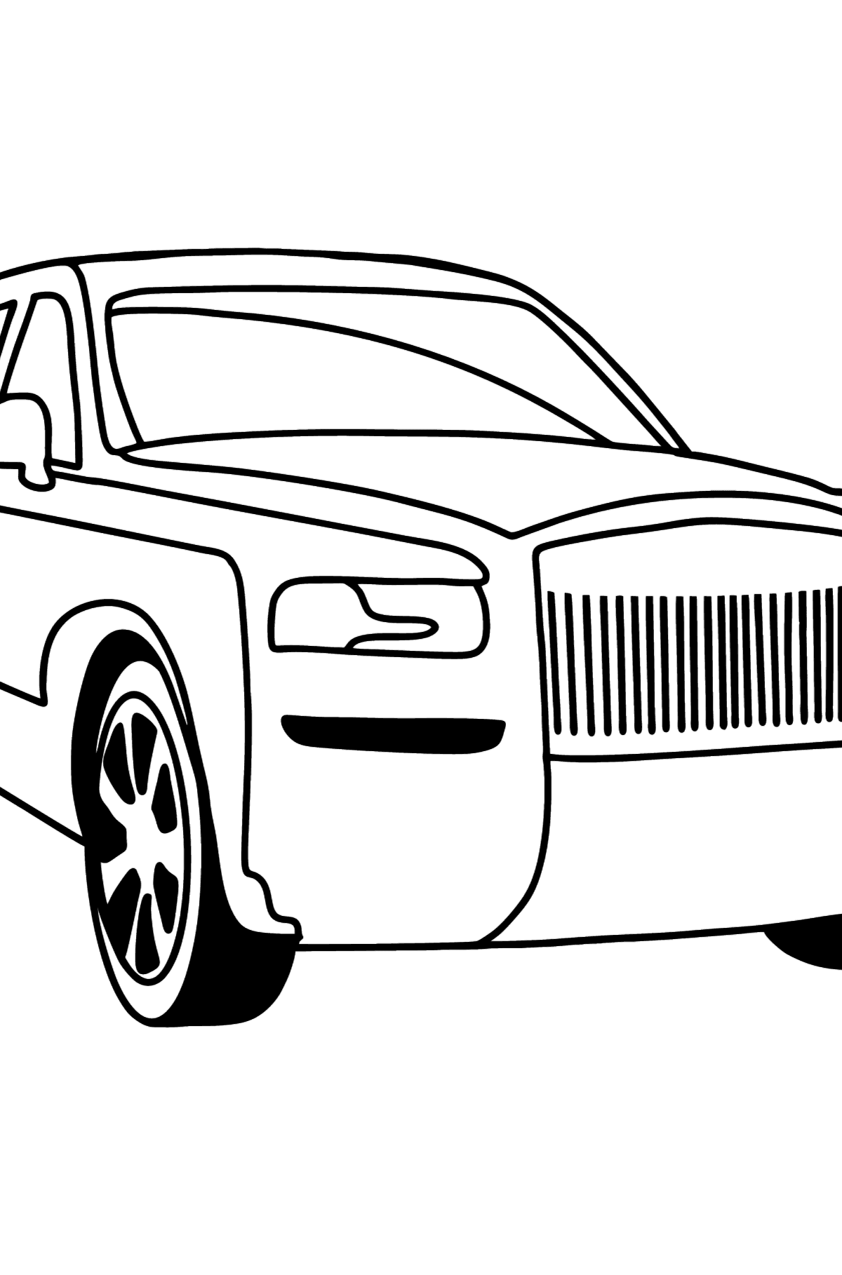 Tegning til farvning Rolls Royce Cullinan bil - Tegninger til farvelægning for børn