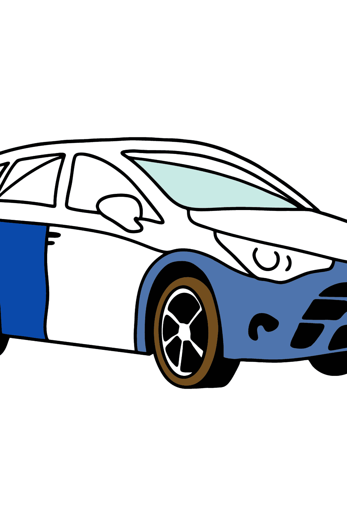 Tegning til farvning Toyota Avensis bil - Tegninger til farvelægning for børn