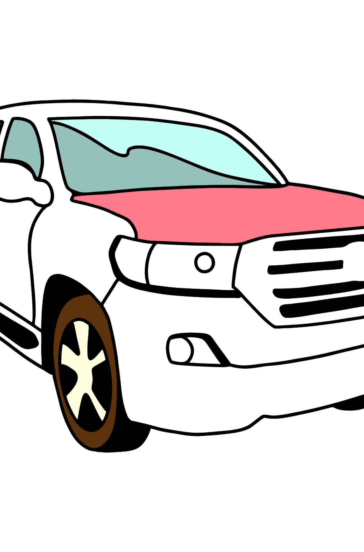 Dibujo de Coche Toyota Land Cruiser para colorear - Dibujos para Colorear para Niños
