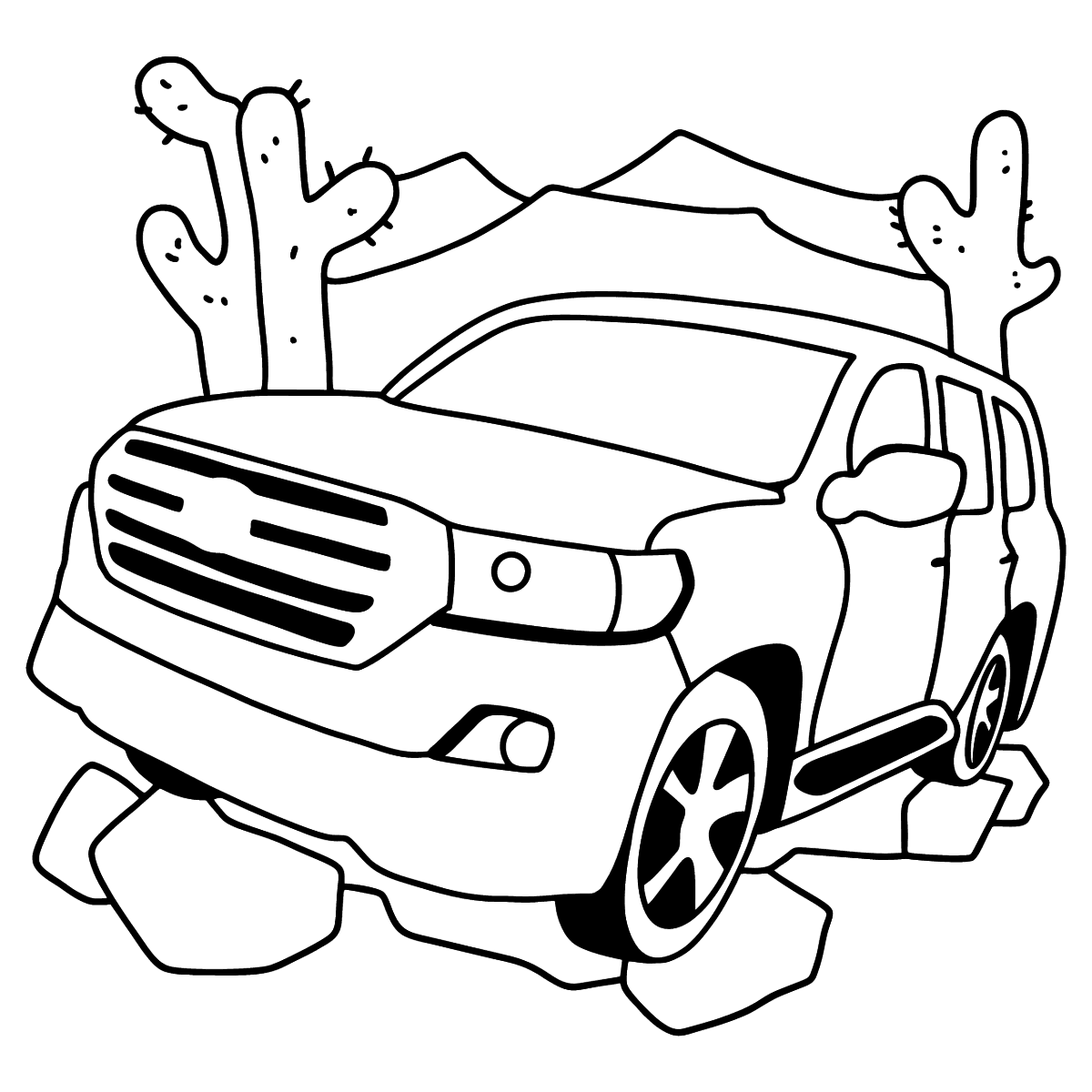 Toyota land cruiser jeep coloring page print and color online 