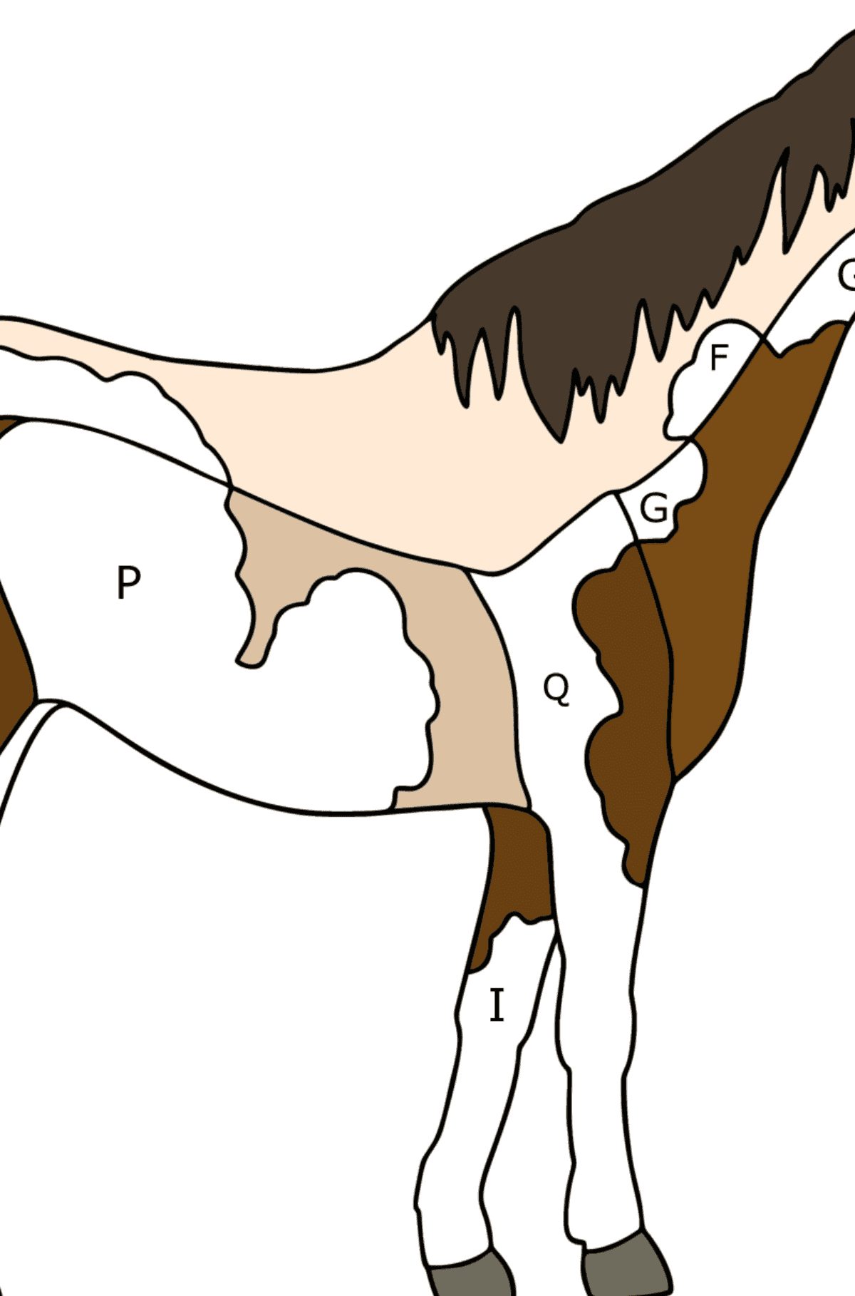 Coloriage Cheval australien - Coloriage par Lettres pour les Enfants