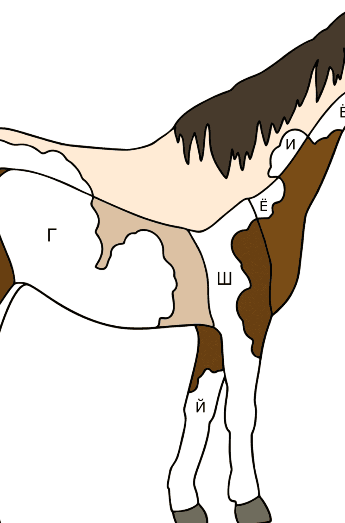 Раскраска Австралийская лошадь - По Буквам для Детей