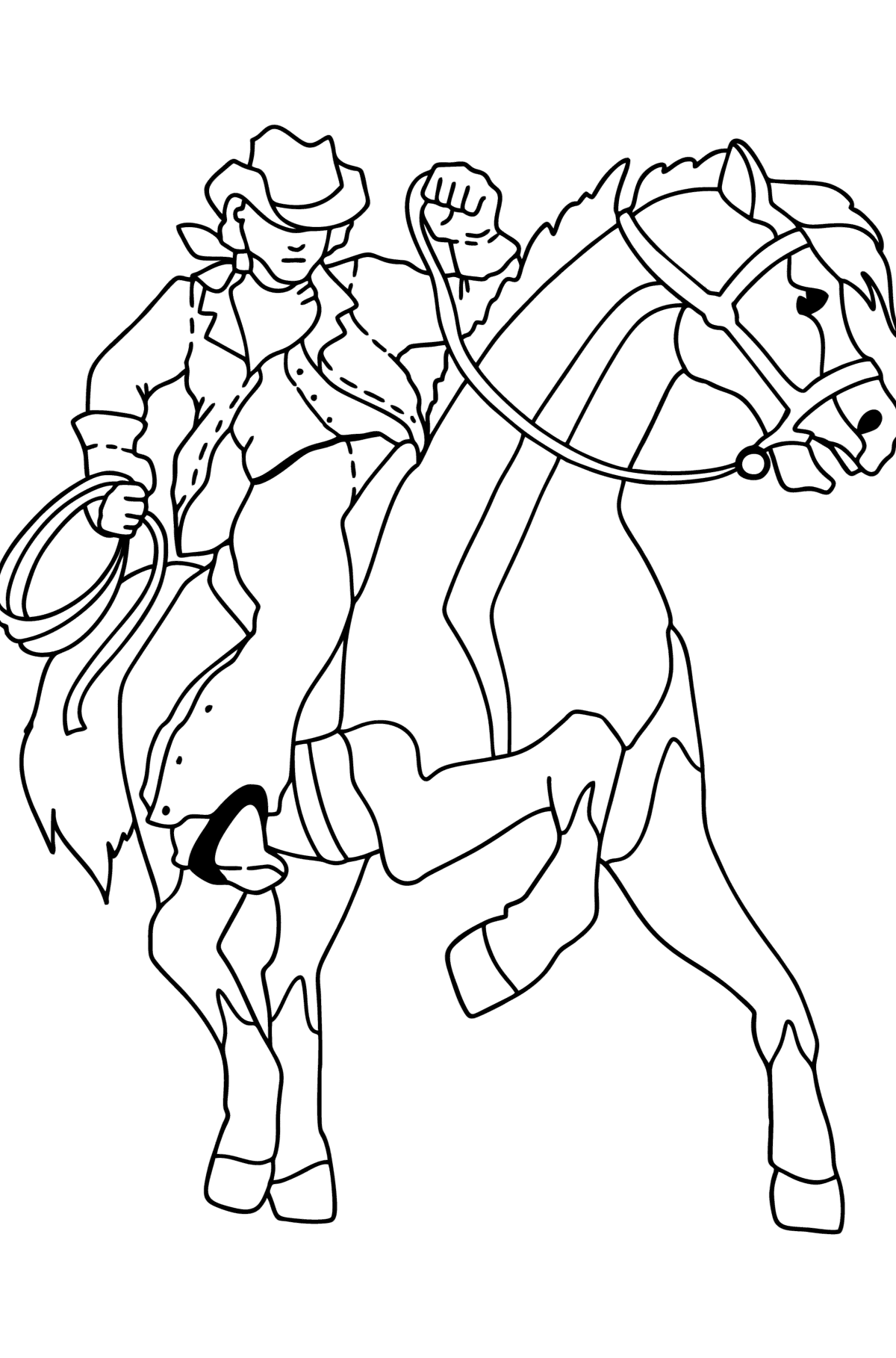 Brave cowboy сoloring page - Coloring Pages for Kids