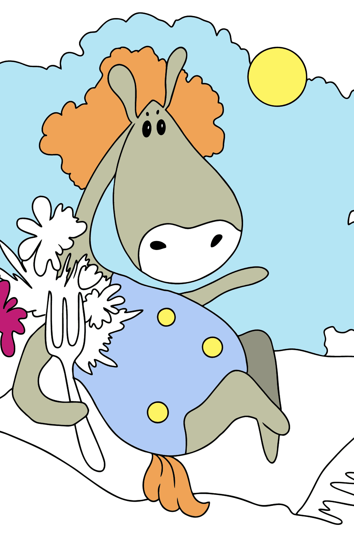 Розмальовка чарівний кінь (складно) - Розмальовки для дітей