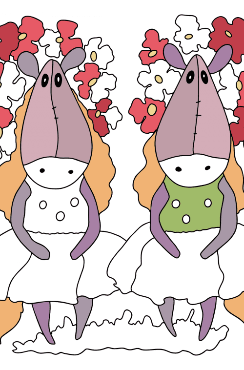 Coloring page a horse with book - Print For Free