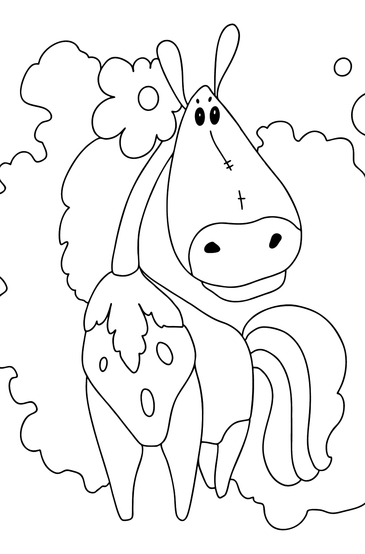Complex coloring page a horse fashionista - Coloring Pages for Kids