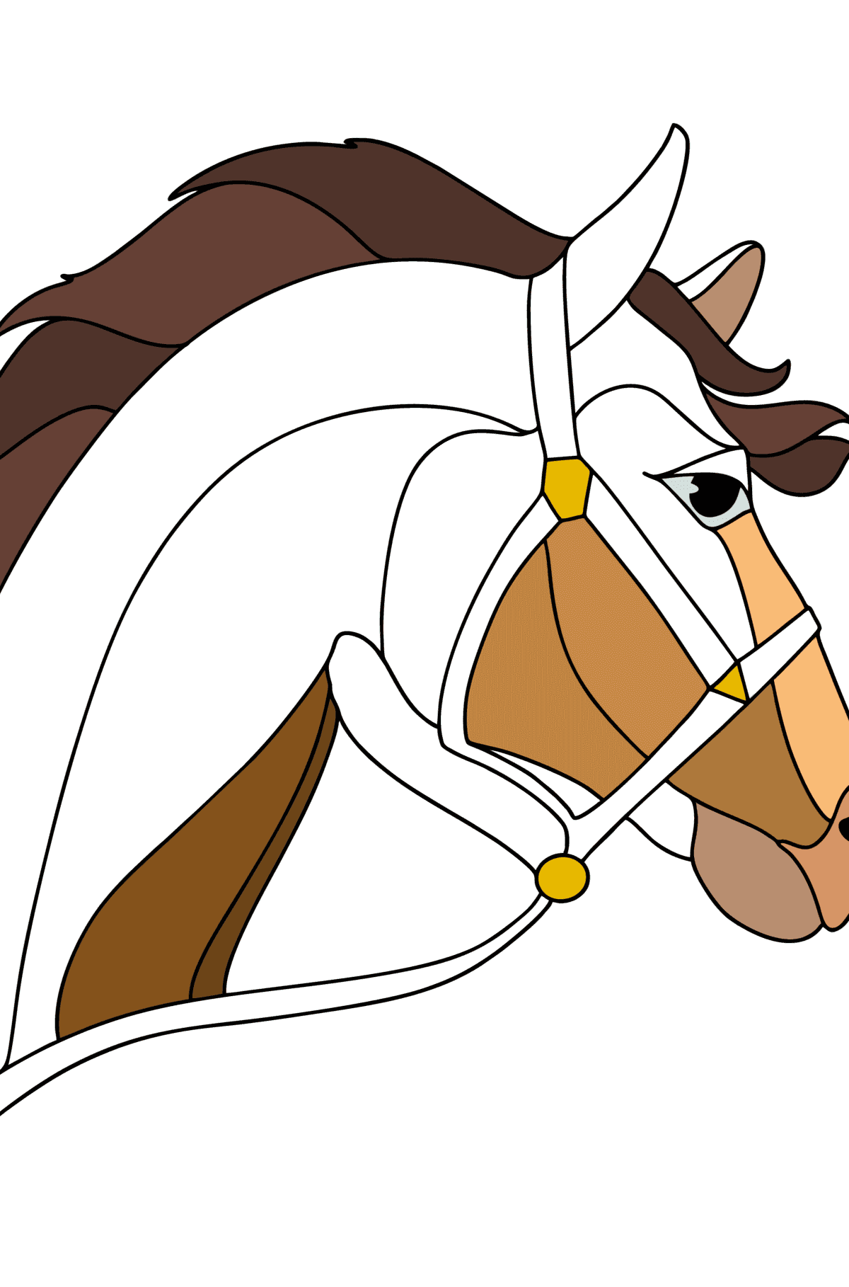 Tegning til farvning Hestehoved - Tegninger til farvelægning for børn