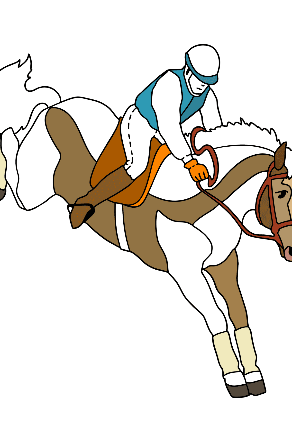 Omalovánka Jízda na koni - Omalovánky pro děti