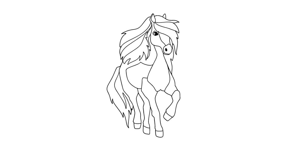 Simple horse ??oloring page ??? Online and Print for Free!