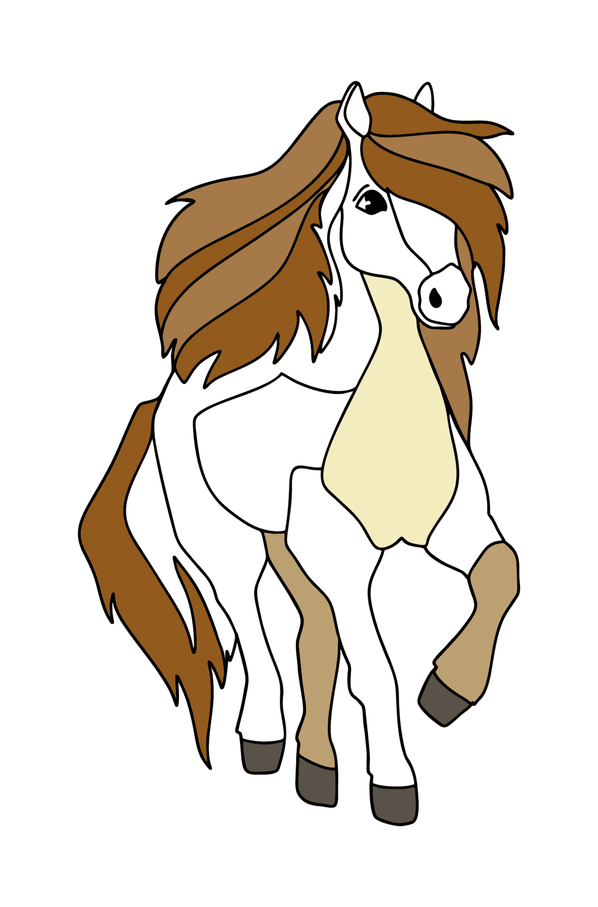 Omalovánka Jednoduchý kůň - Omalovánky pro děti