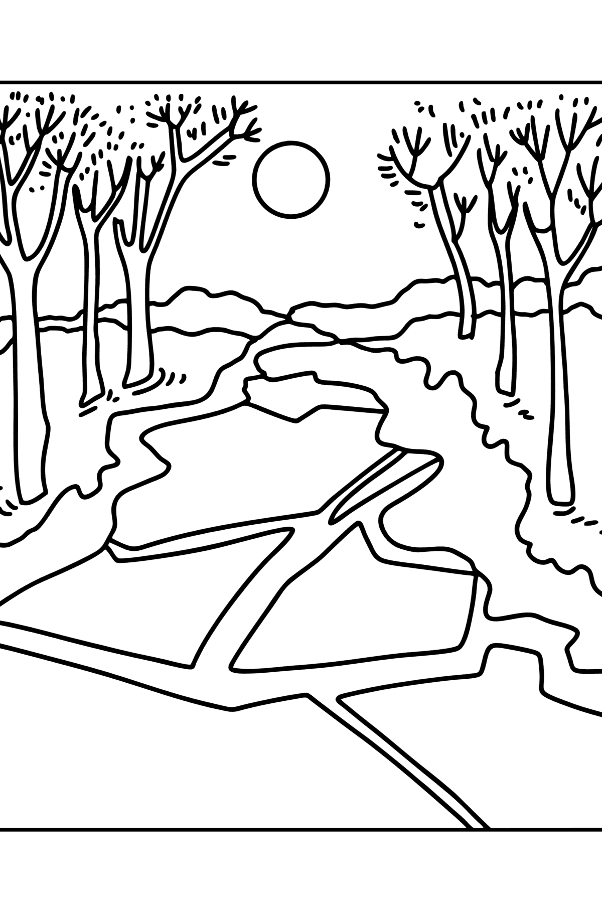 Spring River coloring page - Coloring Pages for Kids